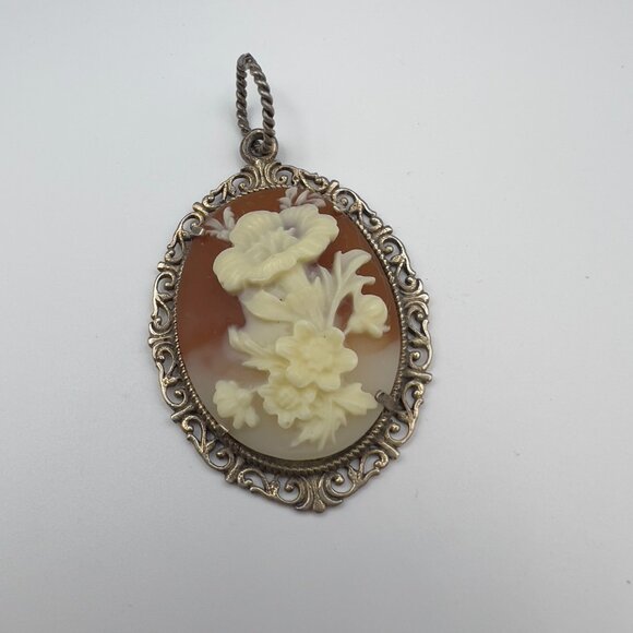 Vintage ExEx Claudia Agudelo Floral Carved Brooch Sterling Silver - Picture 4 of 9